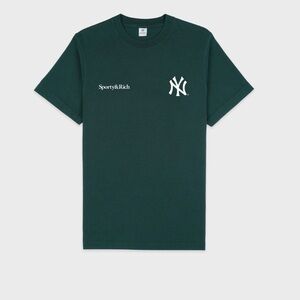Sporty & Rich Champions T-Shirt - Forest/Sports Red/White Size Large